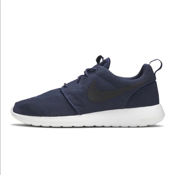 Navy Blue Nike Roshe One Navy White Black Casual Shoes - Picture 3 of 12